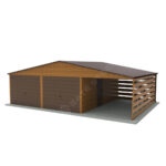 Garaż dwuspadowy Premium z wiatą 8m x 6m