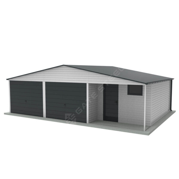 Garaż Dwuspadowy z pomieszczeniem gospodarczym, 9m x 6m Garaż Dwuspadowy z pomieszczeniem gospodarczym, 9m x 6m