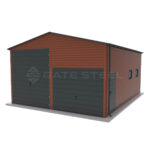 Hala magazynowa dwuspadowa 12m x 6m z trzema bramami