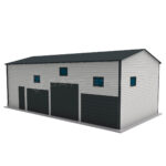 Hala magazynowa 6m x 8m z bramą dwuskrzydłową i bramą uchylną