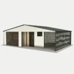 Hala magazynowa 6m x 8m z bramą dwuskrzydłową i bramą uchylną