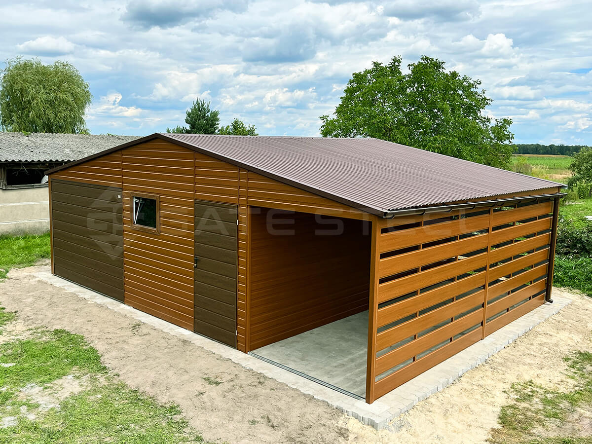 garaz blaszany premium drewnopodobny